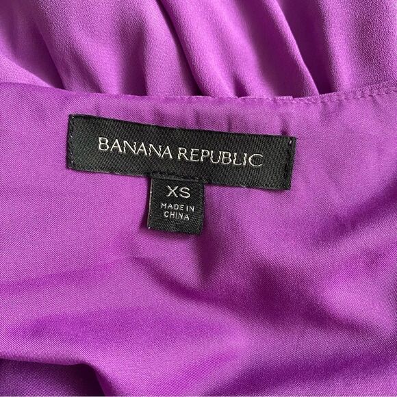 BANANA REPUBLIC Wrap Front Flutter Sleeve Dress Purple Size XS - Picture 8 of 10
